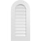 Ekena Millwork Round Top Surface Mount PVC Gable Vent: Functional, w/ 3-1/2"W x 1"P Standard Frame, 16"W x 34"H GVPRT16X3401SF - alternate 1